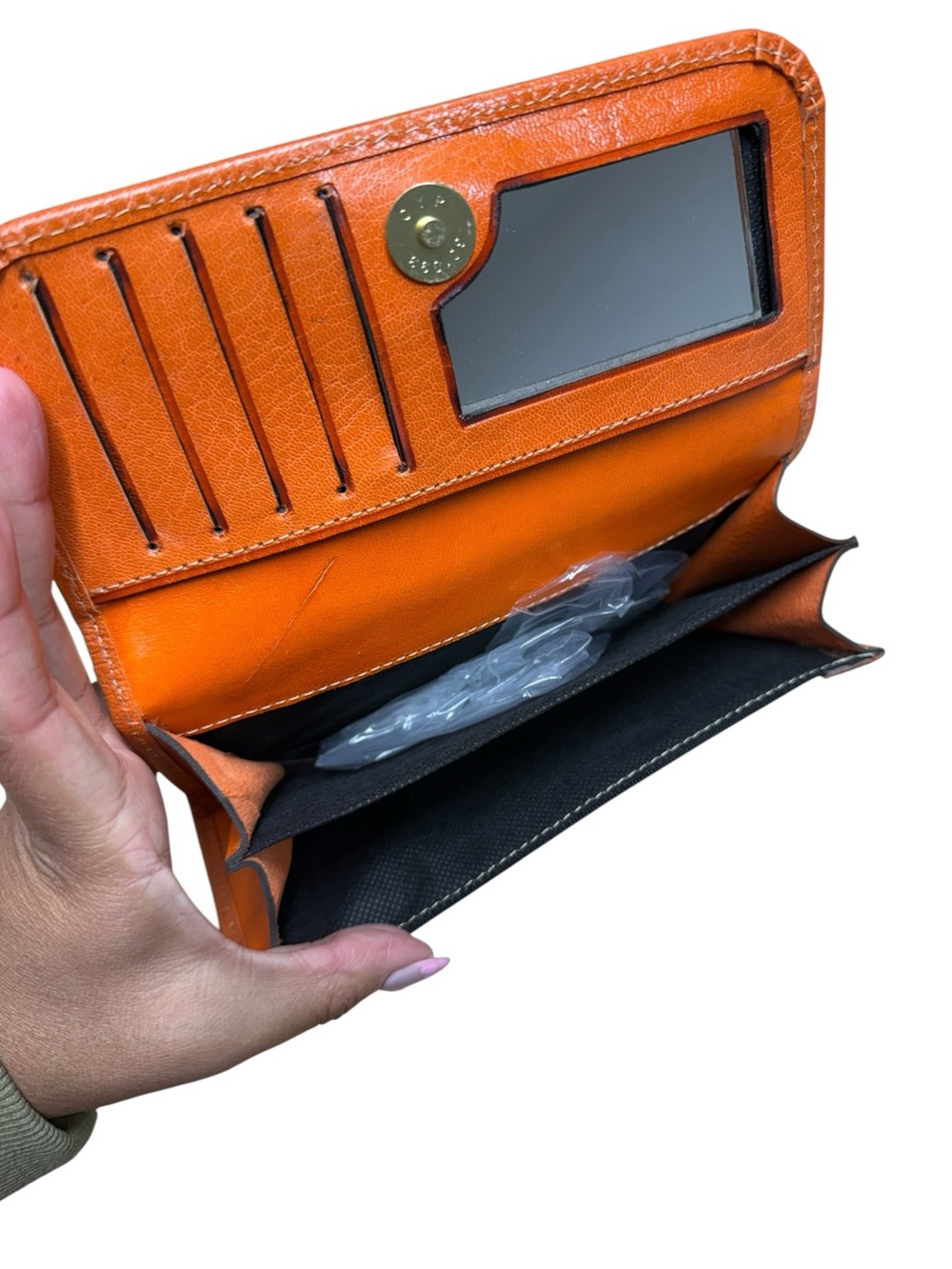 Mexican leather embossed wallet orange - Picture 5 of 5